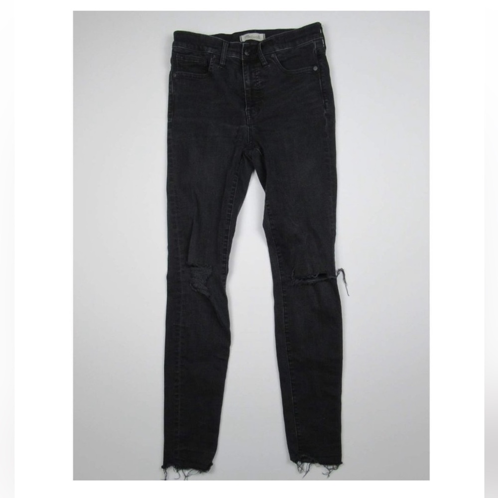 Madewell Tall 9" High-Rise Skinny Jeans in Black Sea sz 29T